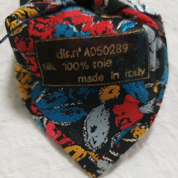 Federigo Floral Tie Red/Blue/Yellow Prints - Picture 5 of 5